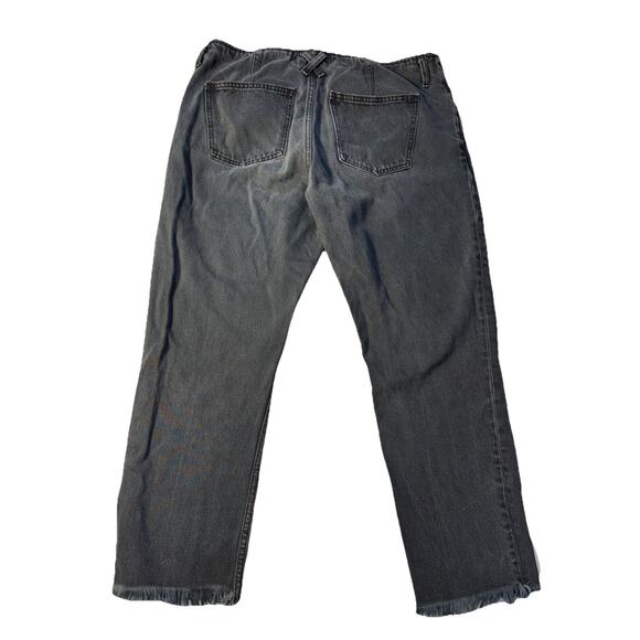 Current/Elliott The Roller Jeans Sz 31 Black Frayed Hem Cropped Denim - Picture 2 of 9